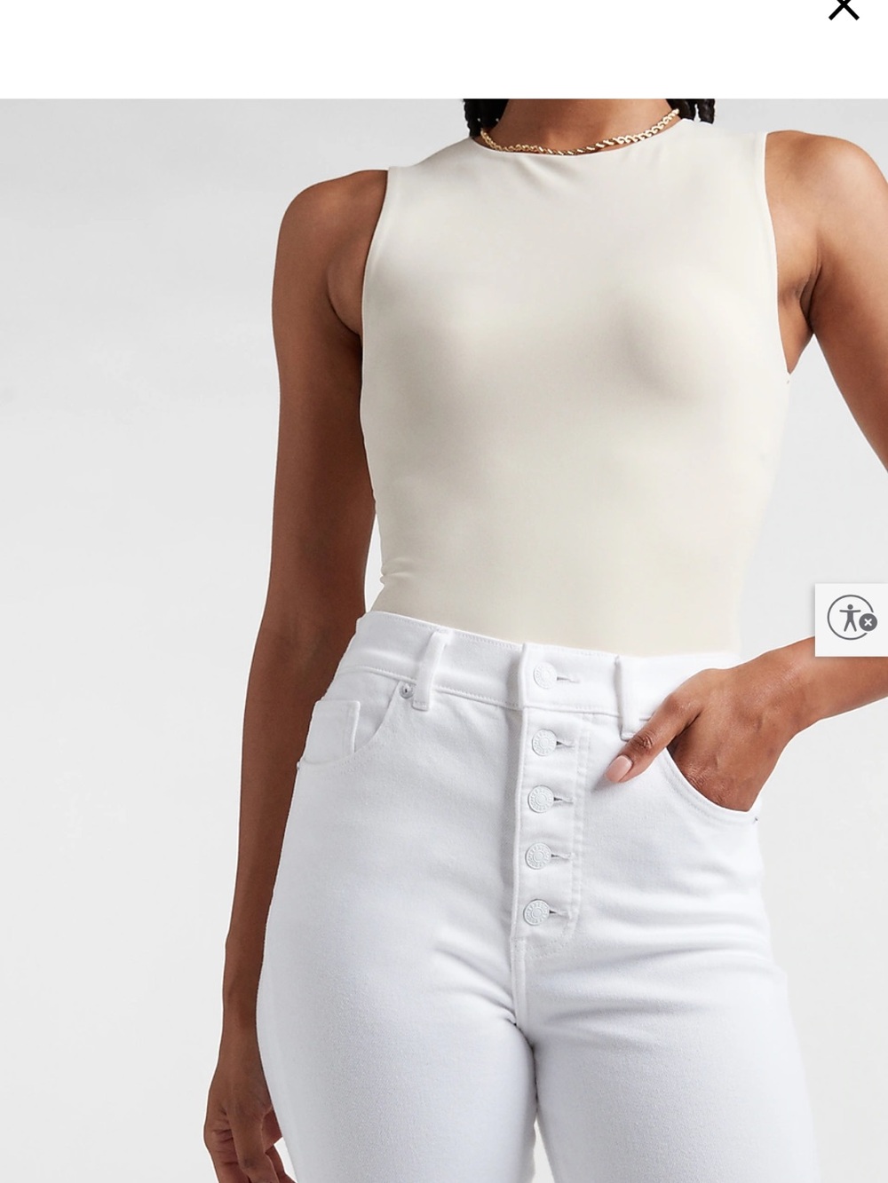 NWT Body Contour Collection Express Cream High-Neck Tank Top